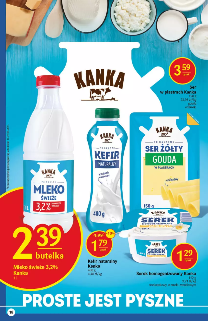 Gazetka promocyjna Delikatesy Centrum - Gazetka DC42 n. fresh - ważna 21.10 do 27.10.2021 - strona 18 - produkty: Edam, Gouda, Kefir, Kefir naturalny, Mleko, Ser, Serek, Serek homogenizowany