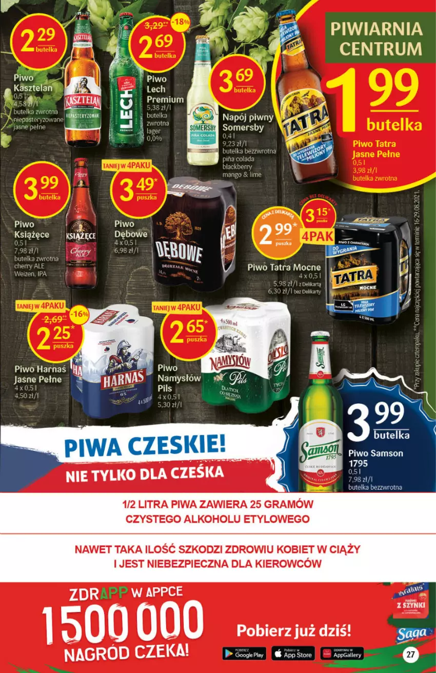 Gazetka promocyjna Delikatesy Centrum - Gazetka DC42 n. fresh - ważna 21.10 do 27.10.2021 - strona 27 - produkty: Gra, Harnaś, Kasztelan, KOBO, Książęce, LG, Namysłów, Napój, Piec, Piwa, Piwo, Somersby, Tatra