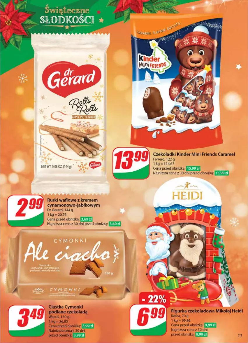 Gazetka promocyjna Dino - Gazetka 50 / 2024 - ważna 11.12 do 17.12.2024 - strona 11 - produkty: Ciastka, Dr Gerard, Ferrero, Kinder, Rurki