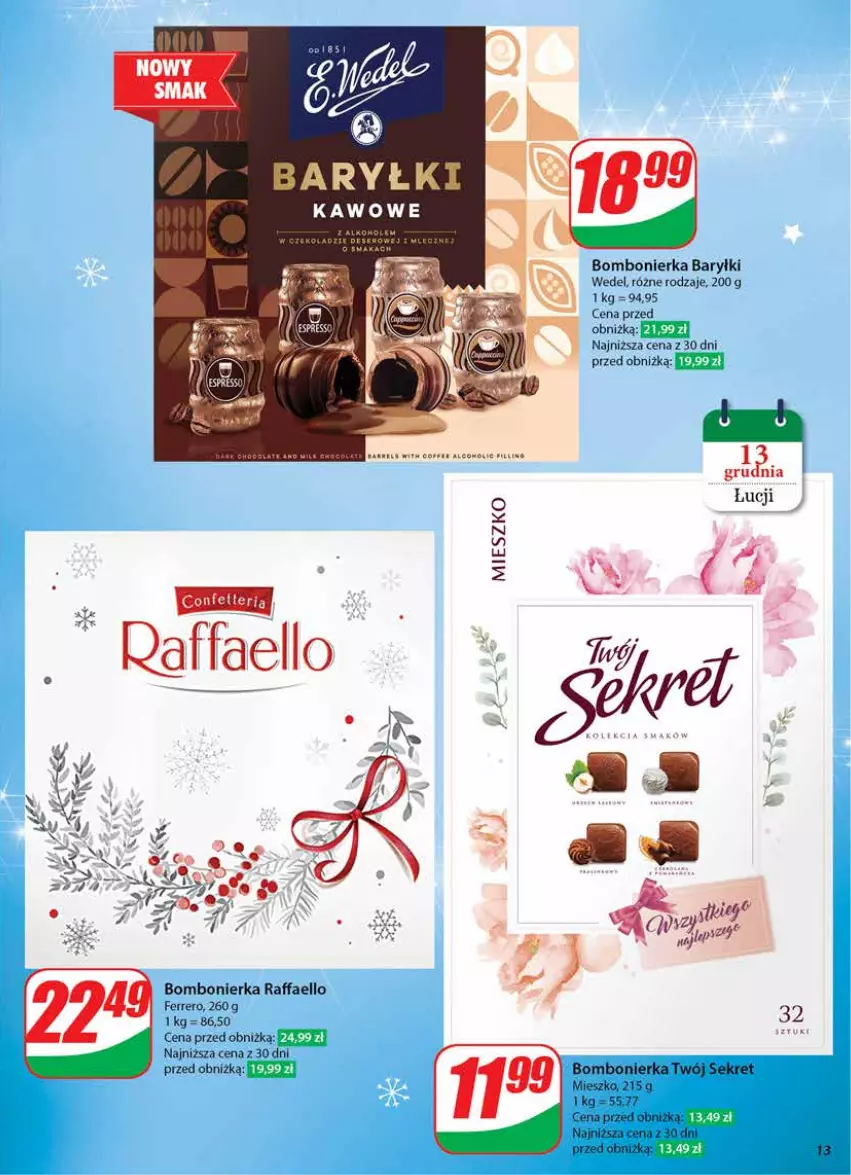 Gazetka promocyjna Dino - Gazetka 50 / 2024 - ważna 11.12 do 17.12.2024 - strona 13 - produkty: Baryłki, Fa, Ferrero, Kret, Raffaello