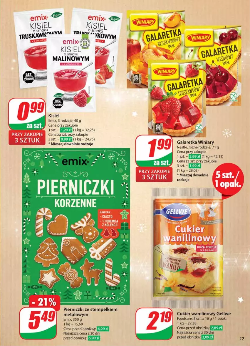 Gazetka promocyjna Dino - Gazetka 50 / 2024 - ważna 11.12 do 17.12.2024 - strona 17 - produkty: Cukier, Cukier wanilinowy, Gala, Galaretka, Kisiel, Winiary