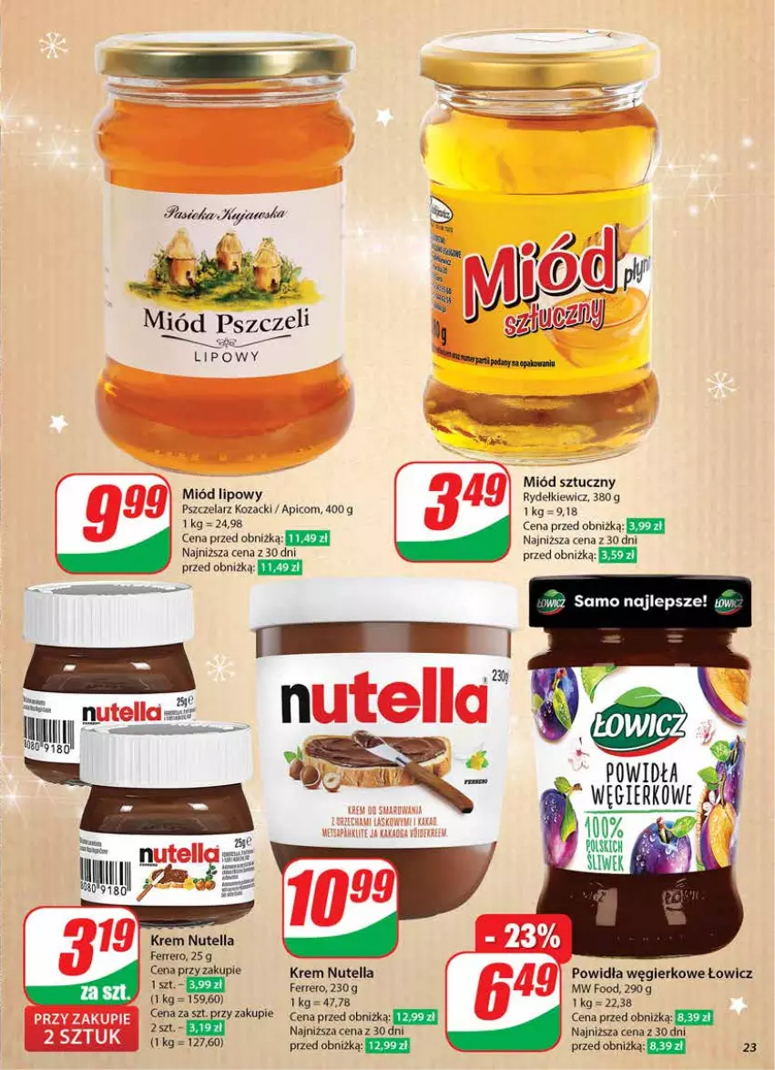 Gazetka promocyjna Dino - Gazetka 50 / 2024 - ważna 11.12 do 17.12.2024 - strona 23 - produkty: Ferrero, Miód, Nutella