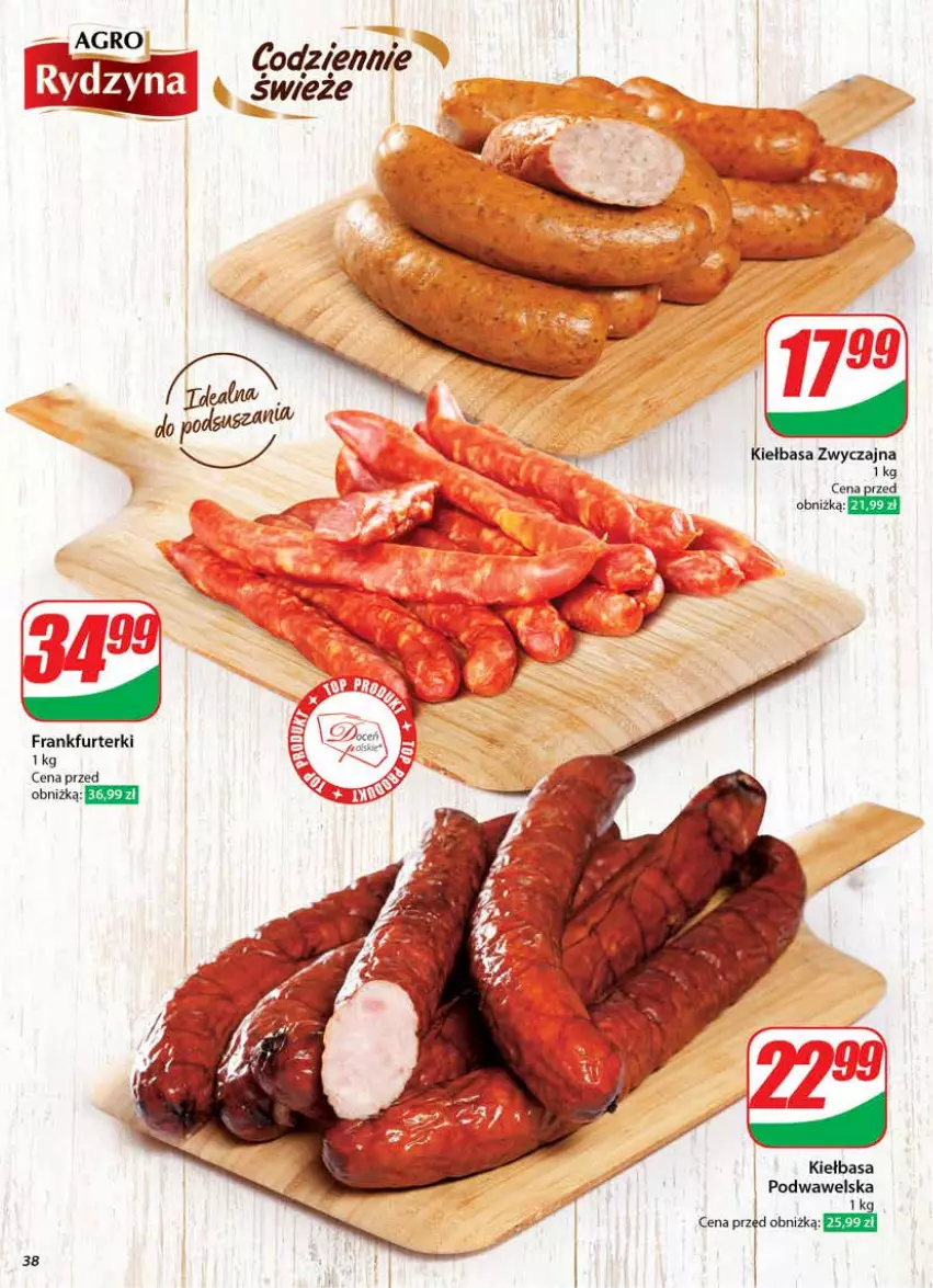 Gazetka promocyjna Dino - Gazetka 50 / 2024 - ważna 11.12 do 17.12.2024 - strona 38 - produkty: Frankfurterki, Kiełbasa, Wawel