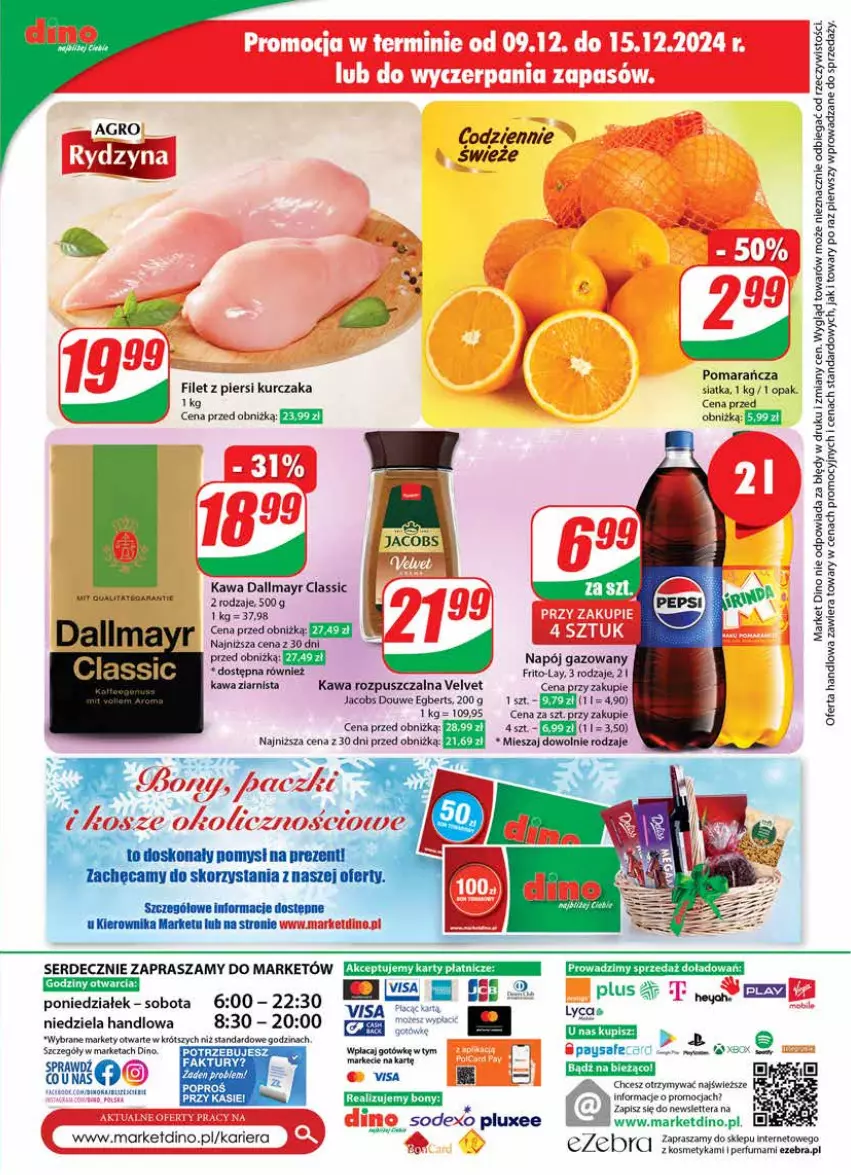 Gazetka promocyjna Dino - Gazetka 50 / 2024 - ważna 11.12 do 17.12.2024 - strona 76 - produkty: Dallmayr, Fa, Filet z piersi kurczaka, Gra, Jacobs, Kawa, Kawa rozpuszczalna, Kawa ziarnista, Kurczak, Mobil, Napój, Napój gazowany, Perfum, Ser, Siatka, Tera, Velvet