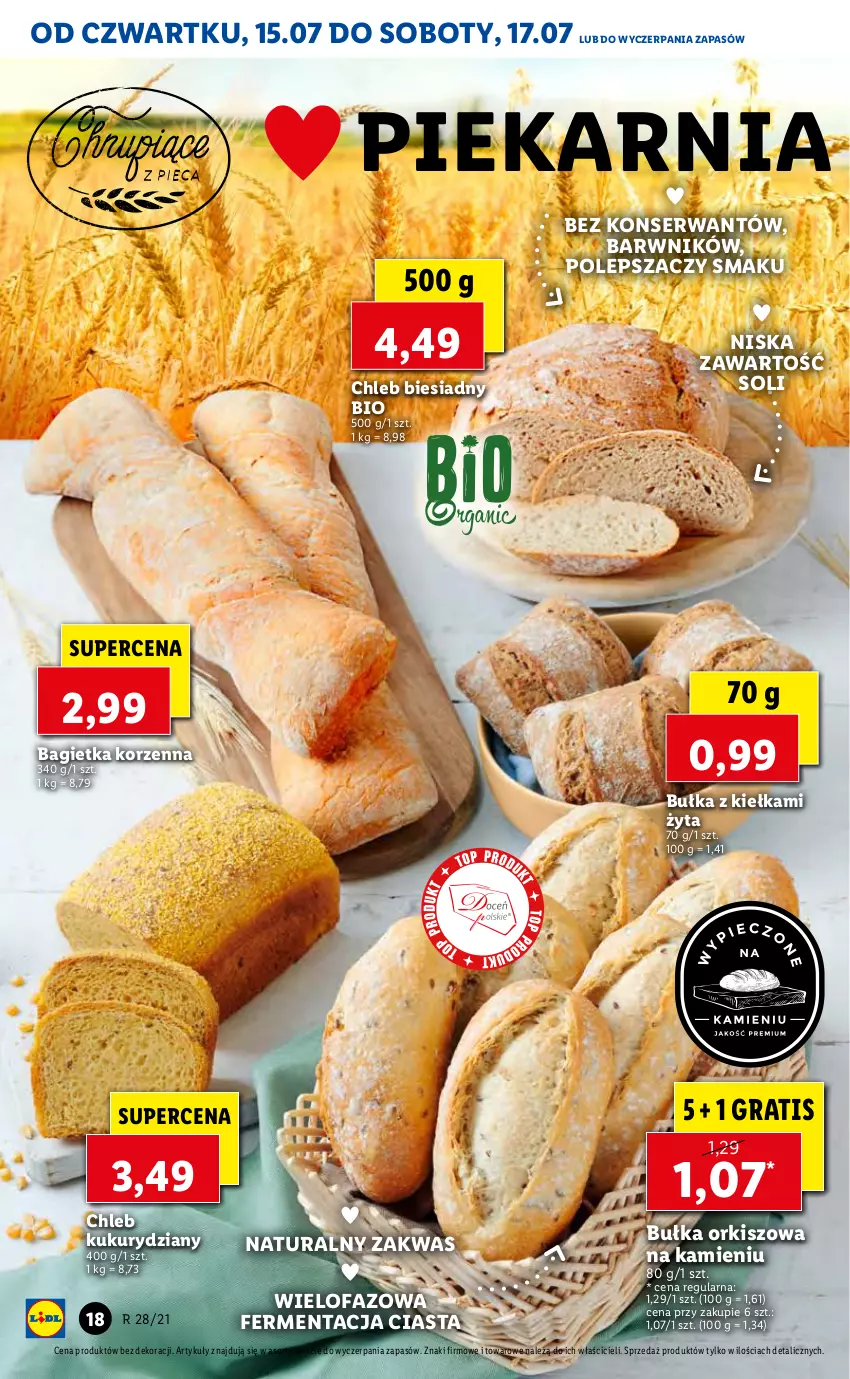 Gazetka promocyjna Lidl - GAZETKA - ważna 15.07 do 17.07.2021 - strona 18 - produkty: Bagietka, Bułka, Chleb, Fa, Gra, Ser