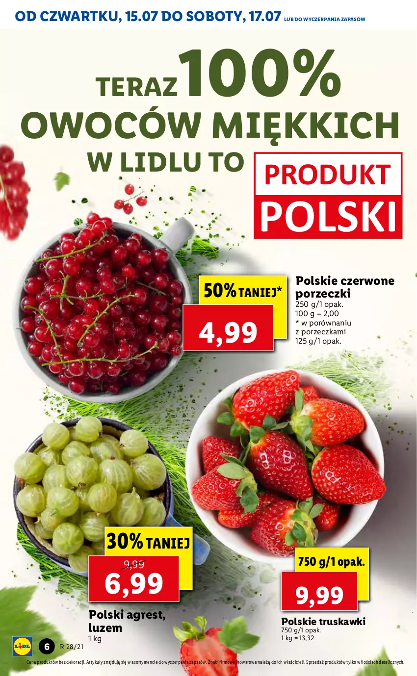 Gazetka promocyjna Lidl - GAZETKA - ważna 15.07 do 17.07.2021 - strona 6 - produkty: Gres, Por, Tera, Truskawki