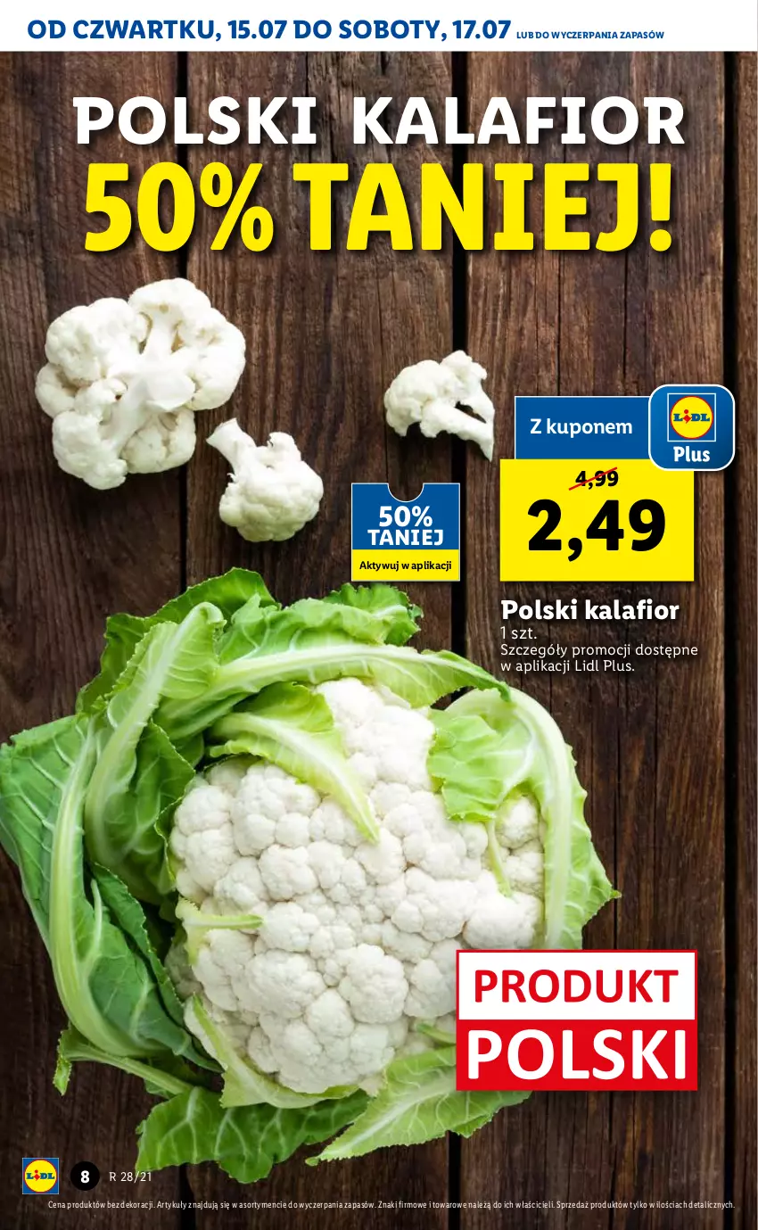 Gazetka promocyjna Lidl - GAZETKA - ważna 15.07 do 17.07.2021 - strona 8 - produkty: Kalafior