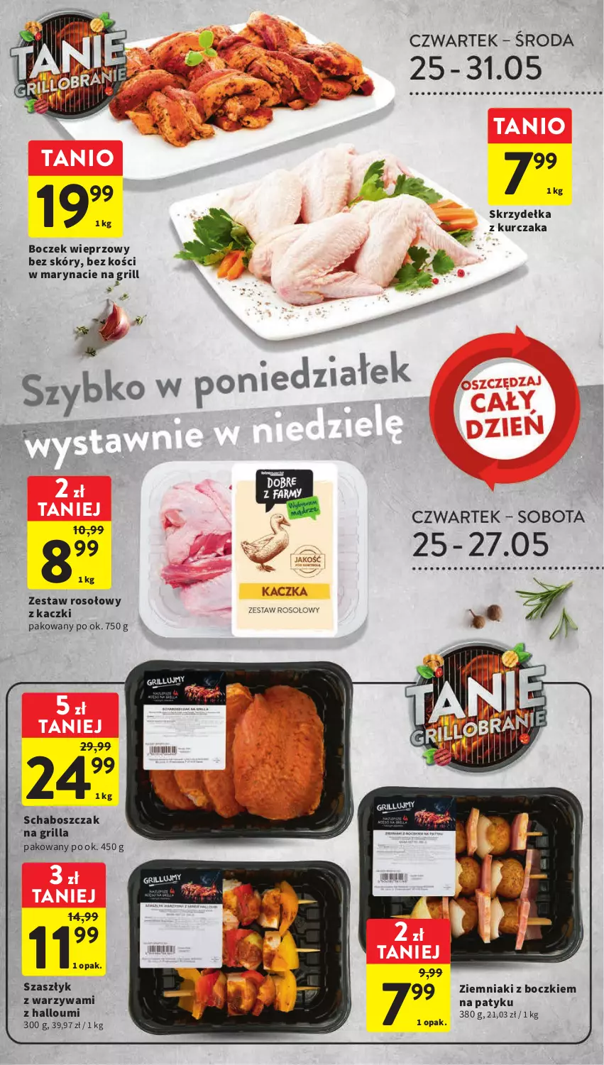 Gazetka promocyjna Intermarche - Gazetka Intermarche - ważna 25.05 do 31.05.2023 - strona 19 - produkty: Boczek, Boczek wieprzowy, Grill, Kurczak, Skrzydełka z kurczaka, Warzywa, Zestaw rosołowy z kaczki, Ziemniaki