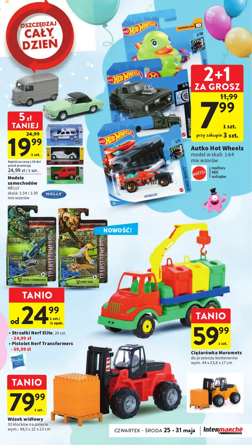 Gazetka promocyjna Intermarche - Gazetka Intermarche - ważna 25.05 do 31.05.2023 - strona 9 - produkty: Hot Wheels, Nerf, Pistolet, Tran, Transformers, Wózek