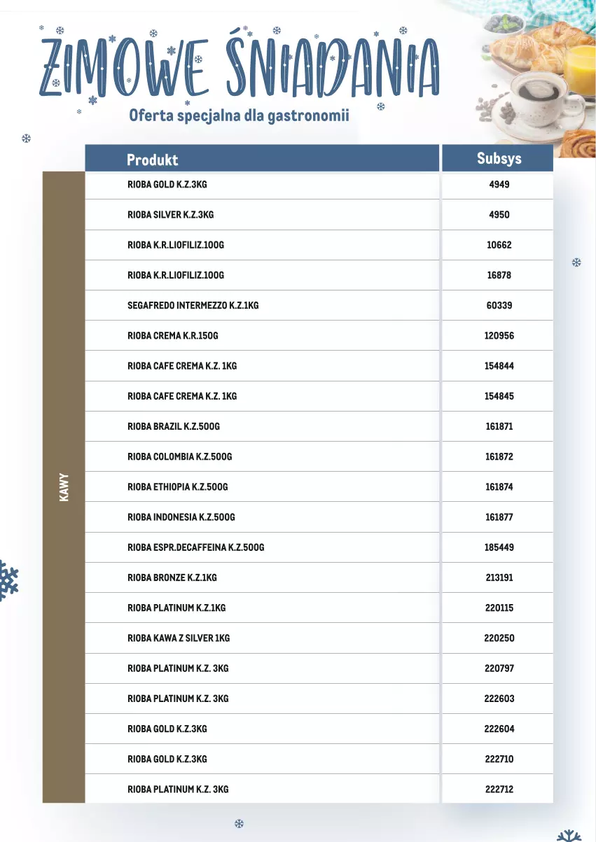 Gazetka promocyjna Makro - Zimowe śniadania - oferta specjalna dla Gastronomii - ważna 17.01 do 28.02.2022 - strona 14 - produkty: Kawa, Rioba, Segafredo