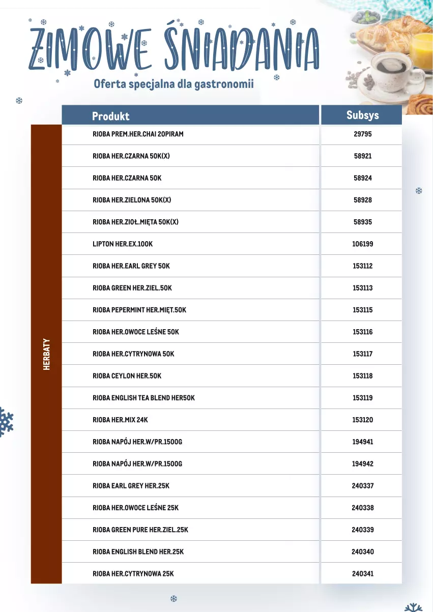 Gazetka promocyjna Makro - Zimowe śniadania - oferta specjalna dla Gastronomii - ważna 17.01 do 28.02.2022 - strona 16 - produkty: Earl Grey, Lipton, Mięta, Napój, Owoce, Pur, Rioba