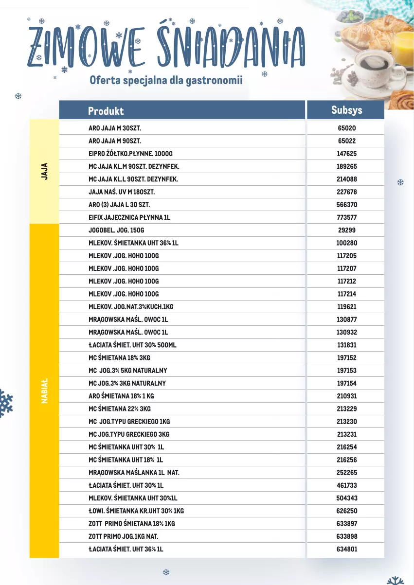 Gazetka promocyjna Makro - Zimowe śniadania - oferta specjalna dla Gastronomii - ważna 17.01 do 28.02.2022 - strona 5 - produkty: Jaja, Maślanka, Mleko, Zott, Zott Primo