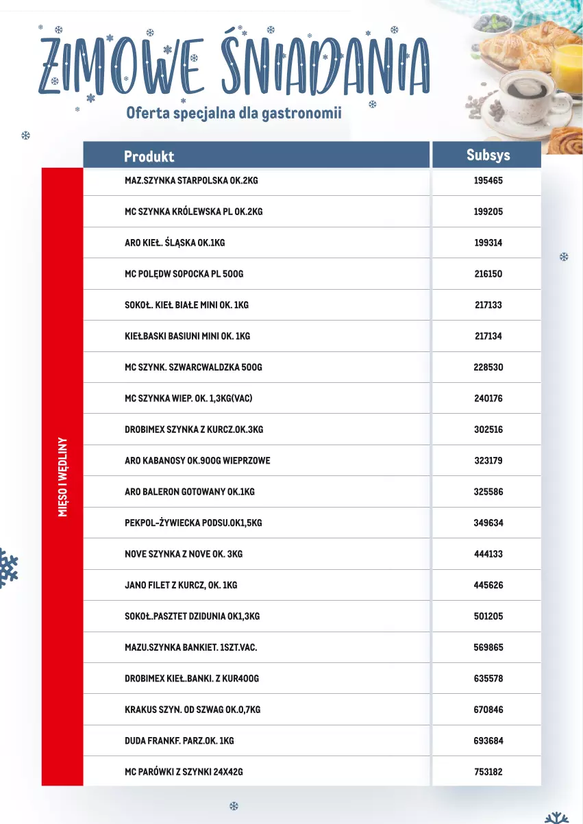 Gazetka promocyjna Makro - Zimowe śniadania - oferta specjalna dla Gastronomii - ważna 17.01 do 28.02.2022 - strona 8 - produkty: Drobimex, Duda, Kabanos, Krakus, Parówki, Parówki z szynki, Pasztet, Pekpol, Sok, Szynka, Szynka Królewska