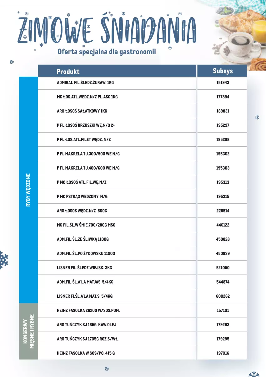 Gazetka promocyjna Makro - Zimowe śniadania - oferta specjalna dla Gastronomii - ważna 17.01 do 28.02.2022 - strona 9 - produkty: Fa, Heinz, Lisner, Matjas, Olej, Pstrąg, Sałat, Sos, Tuńczyk