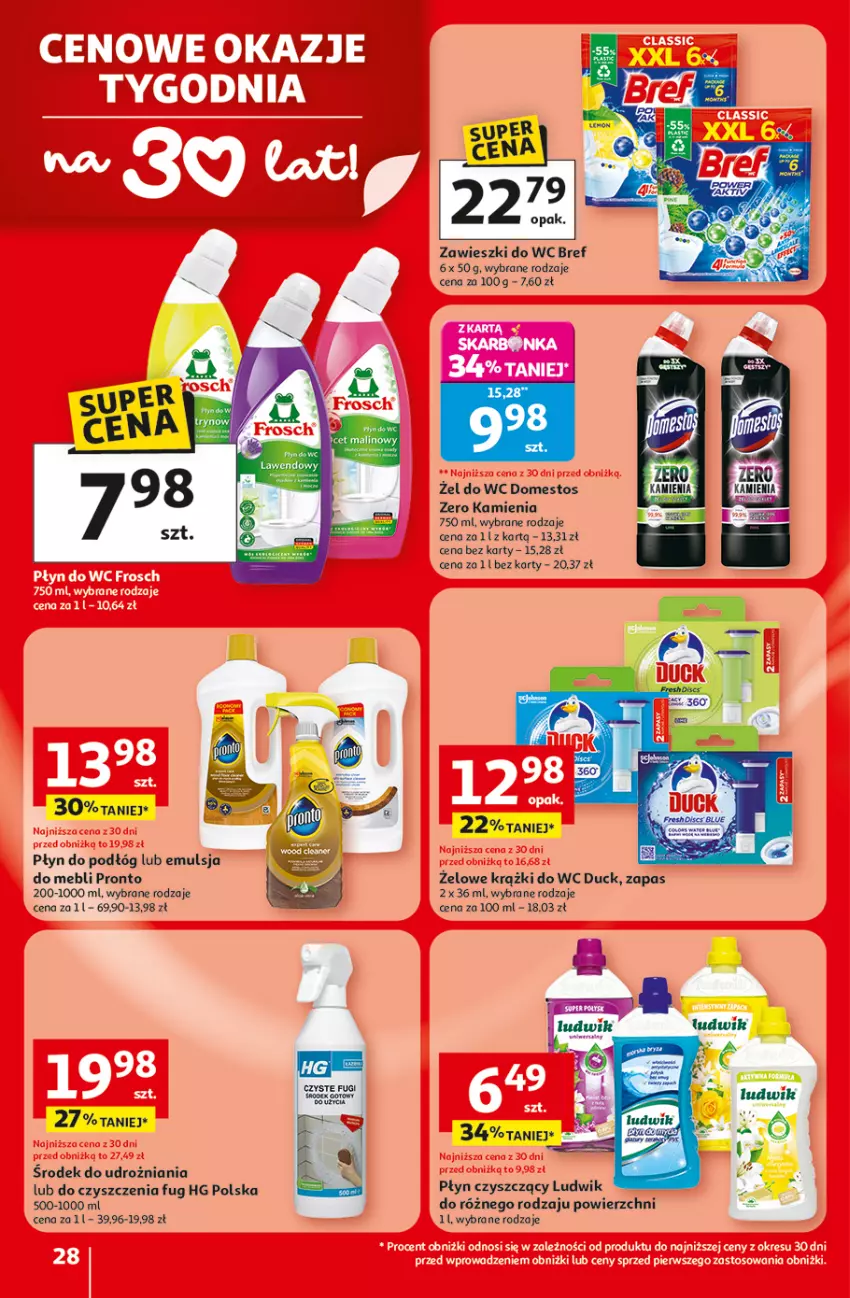 Gazetka promocyjna Auchan - Gazetka 30 Lat Hipermarket Auchan - ważna 19.02 do 25.02.2026 - strona 28 - produkty: Bref, Domestos, Duck, Emulsja, Ludwik, Pronto, Zawieszki