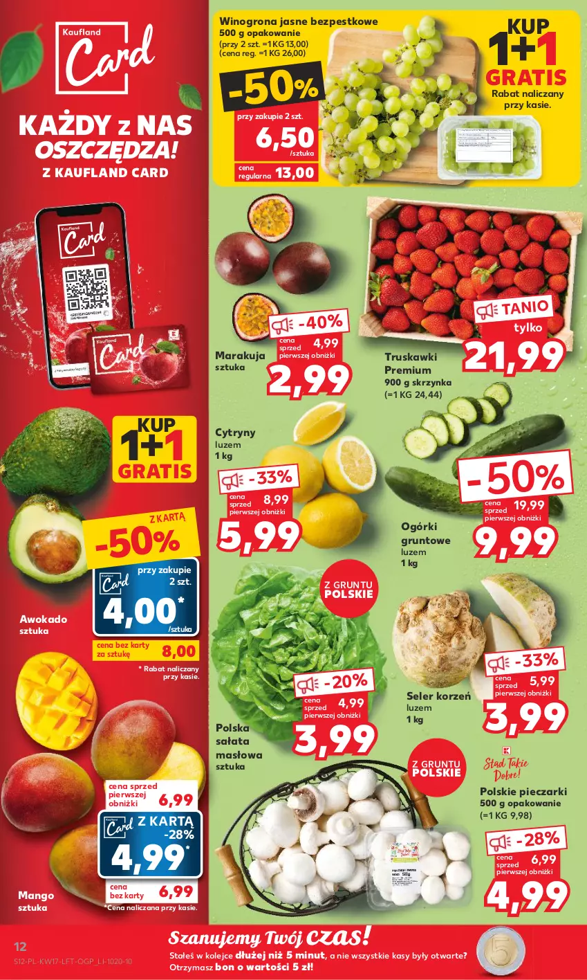 Gazetka promocyjna Kaufland - Gazetka tygodnia - ważna 26.04 do 02.05.2023 - strona 12 - produkty: Cytryny, Gra, Grunt, Mango, Masło, Olej, Piec, Sałat, Sałata masłowa, Seler korzeń, Truskawki, Wino, Winogrona