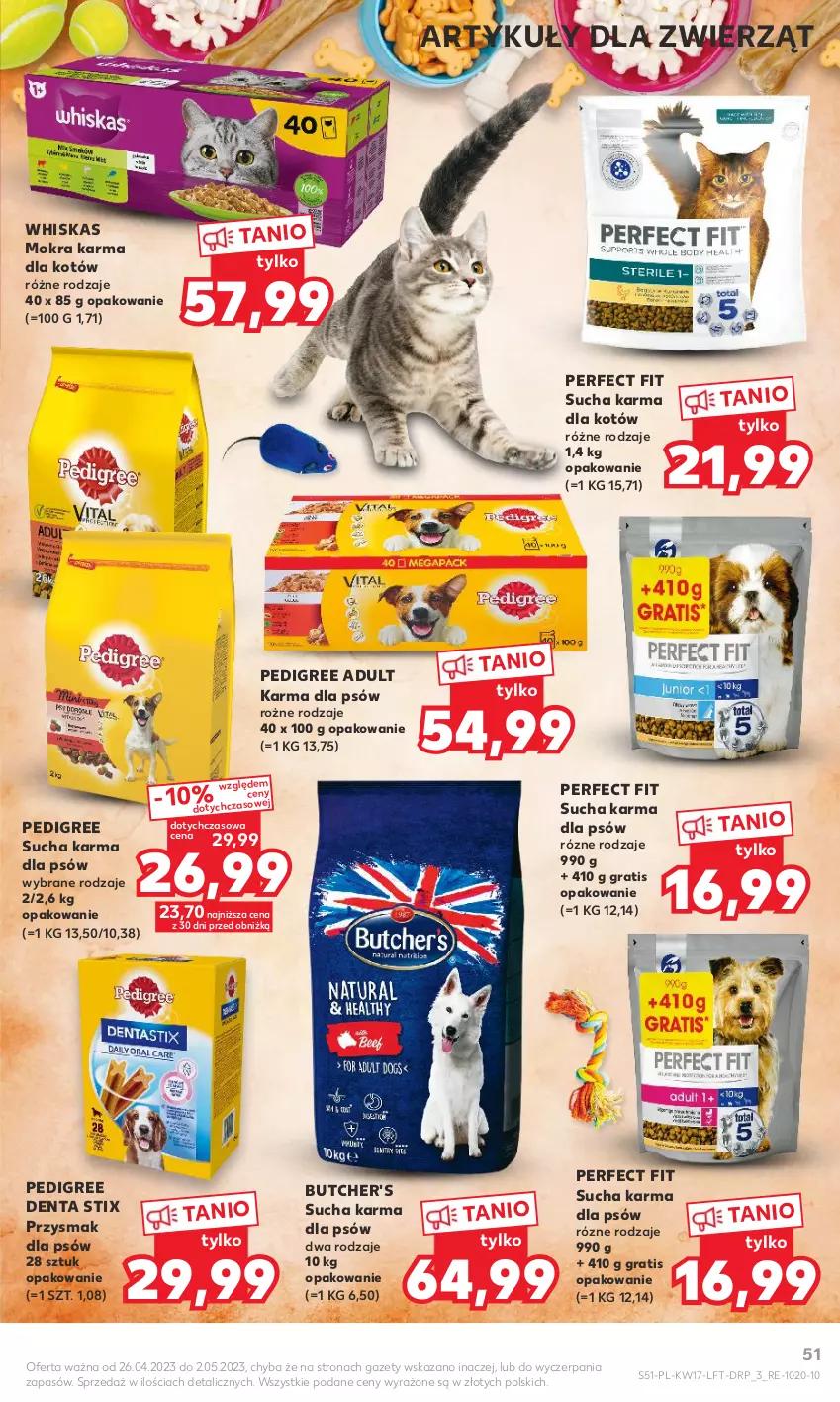 Gazetka promocyjna Kaufland - Gazetka tygodnia - ważna 26.04 do 02.05.2023 - strona 51 - produkty: Butcher's, Gra, Mokra karma, Pedigree, Sucha karma, Whiskas