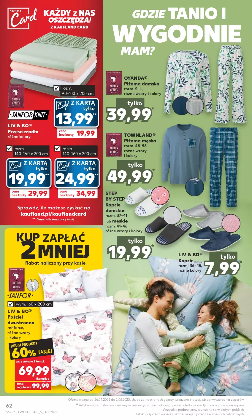 Gazetka promocyjna Kaufland - Gazetka tygodnia - ważna 26.04 do 02.05.2023 - strona 62 - produkty: Gra, Kapcie, Piżama, Pościel, Pościel dwustronna, Prześcieradło