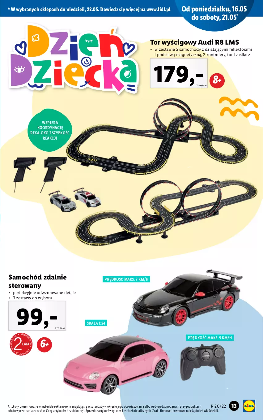 Gazetka promocyjna Lidl - KATALOG ZABAWKI - ważna 09.05 do 21.05.2022 - strona 13 - produkty: Kontroler, Reflektor, Samochód, Tor wyścigowy