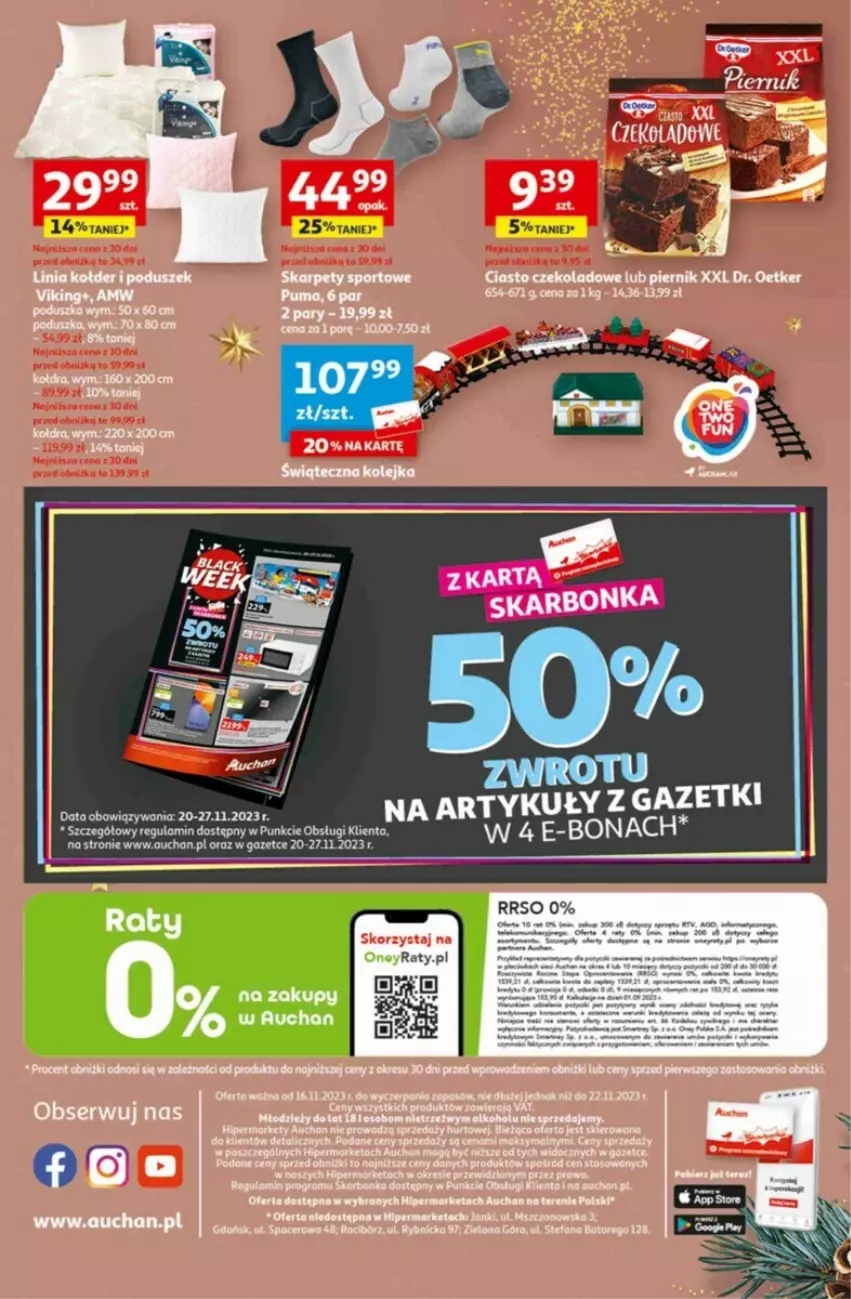 Gazetka promocyjna Auchan - ważna 16.11 do 22.11.2023 - strona 35 - produkty: Karp, Kołdra, LG, Poduszka, Por, Ser, Sport