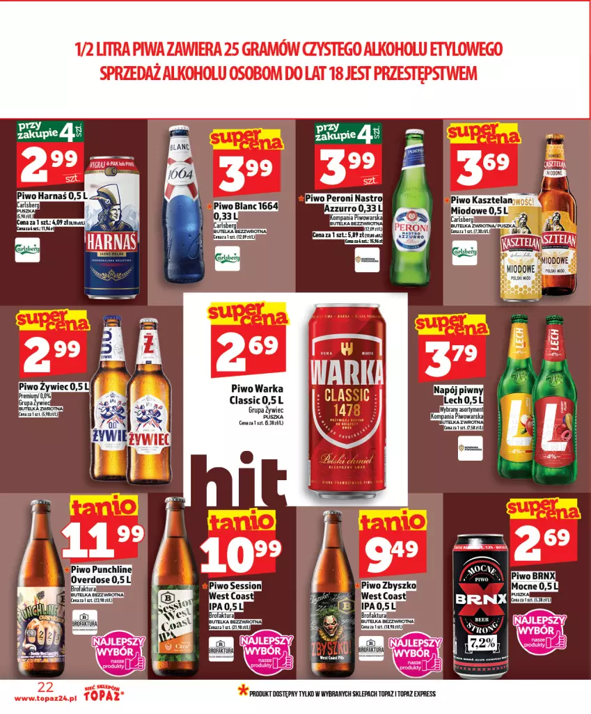 Gazetka promocyjna Topaz - Gazetka - ważna 05.03 do 11.03.2026 - strona 22 - produkty: Gra, Piwa, Piwo, SESSIO, Top, Warka