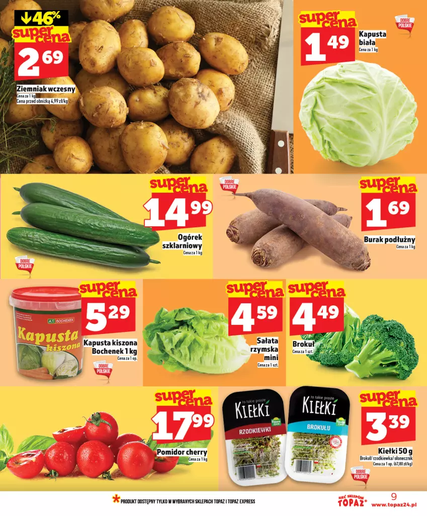 Gazetka promocyjna Topaz - Gazetka - ważna 05.03 do 11.03.2026 - strona 9 - produkty: Acer, Kiełki, Ogórek, Rzodkiewka, Sałat, Top