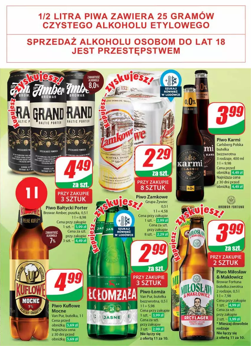 Gazetka promocyjna Dino - Gazetka 15 / 2024 - ważna 10.04 do 16.04.2024 - strona 45 - produkty: Carlsberg, Fortuna, Gra, Karmi, Piwo, Por, Pur