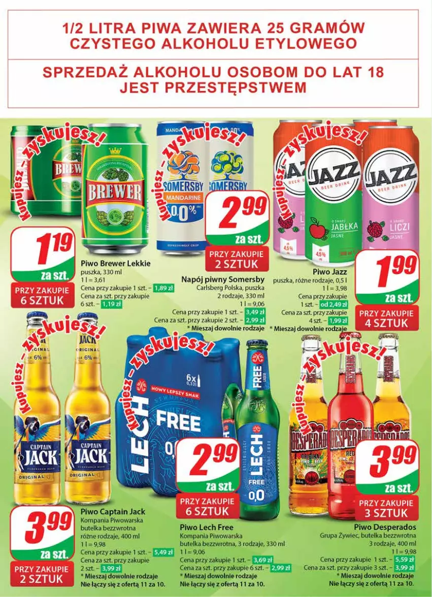 Gazetka promocyjna Dino - Gazetka 15 / 2024 - ważna 10.04 do 16.04.2024 - strona 46 - produkty: Captain Jack, Carlsberg, Gin, Napój, Piwo, Somersby