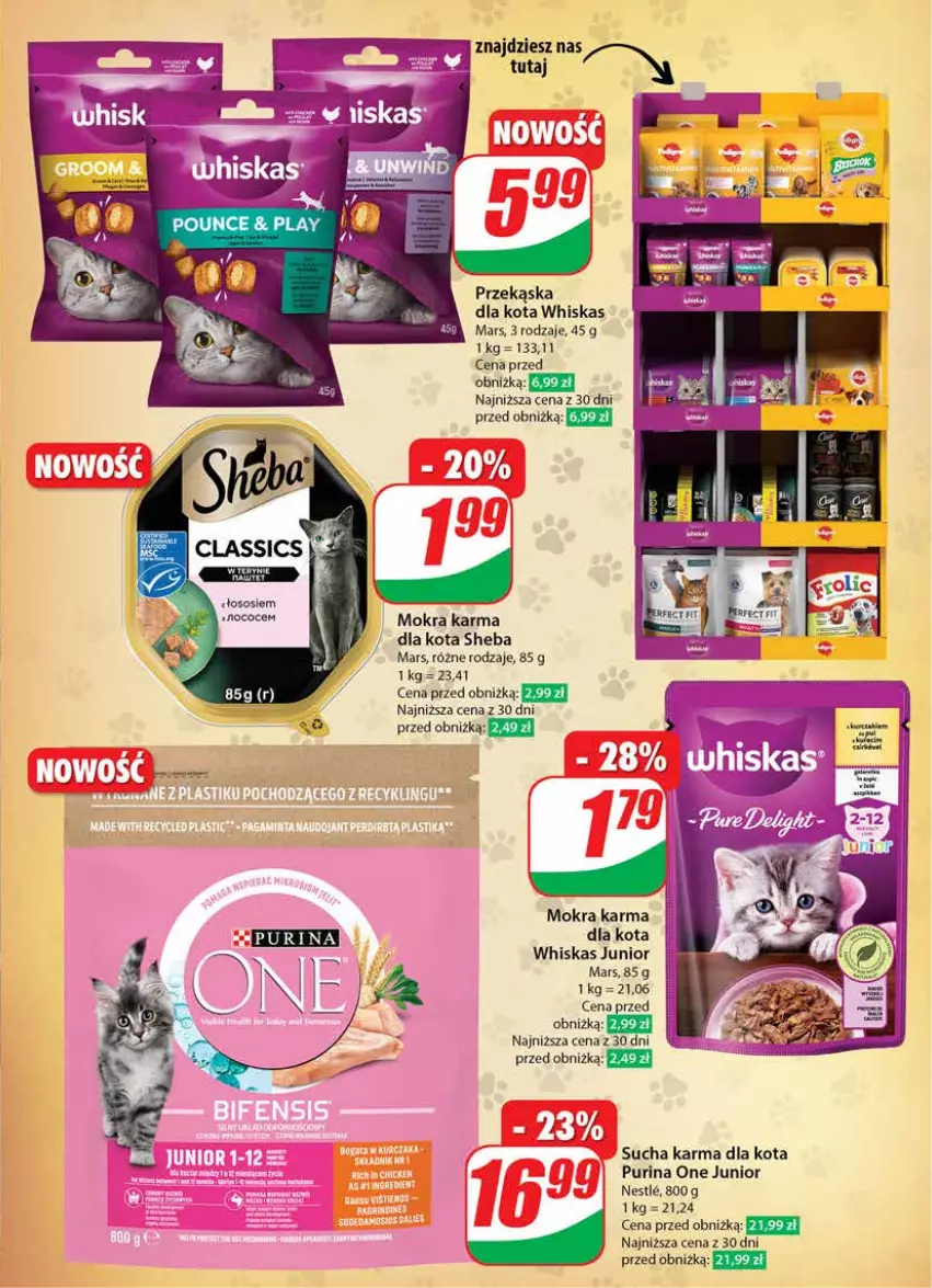 Gazetka promocyjna Dino - Gazetka 15 / 2024 - ważna 10.04 do 16.04.2024 - strona 53 - produkty: Mars, Mokra karma, Pur, Purina, Sheba, Sos, Sucha karma, Whiskas