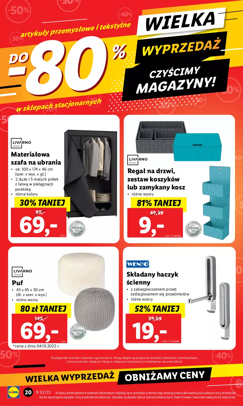 Gazetka promocyjna Lidl - GAZETKA - ważna 27.12 do 31.12.2022 - strona 34 - produkty: Drzwi, Fa, Gra, Haczyk, Kosz, Piec, Puf, Regał, Szafa, Ubrania