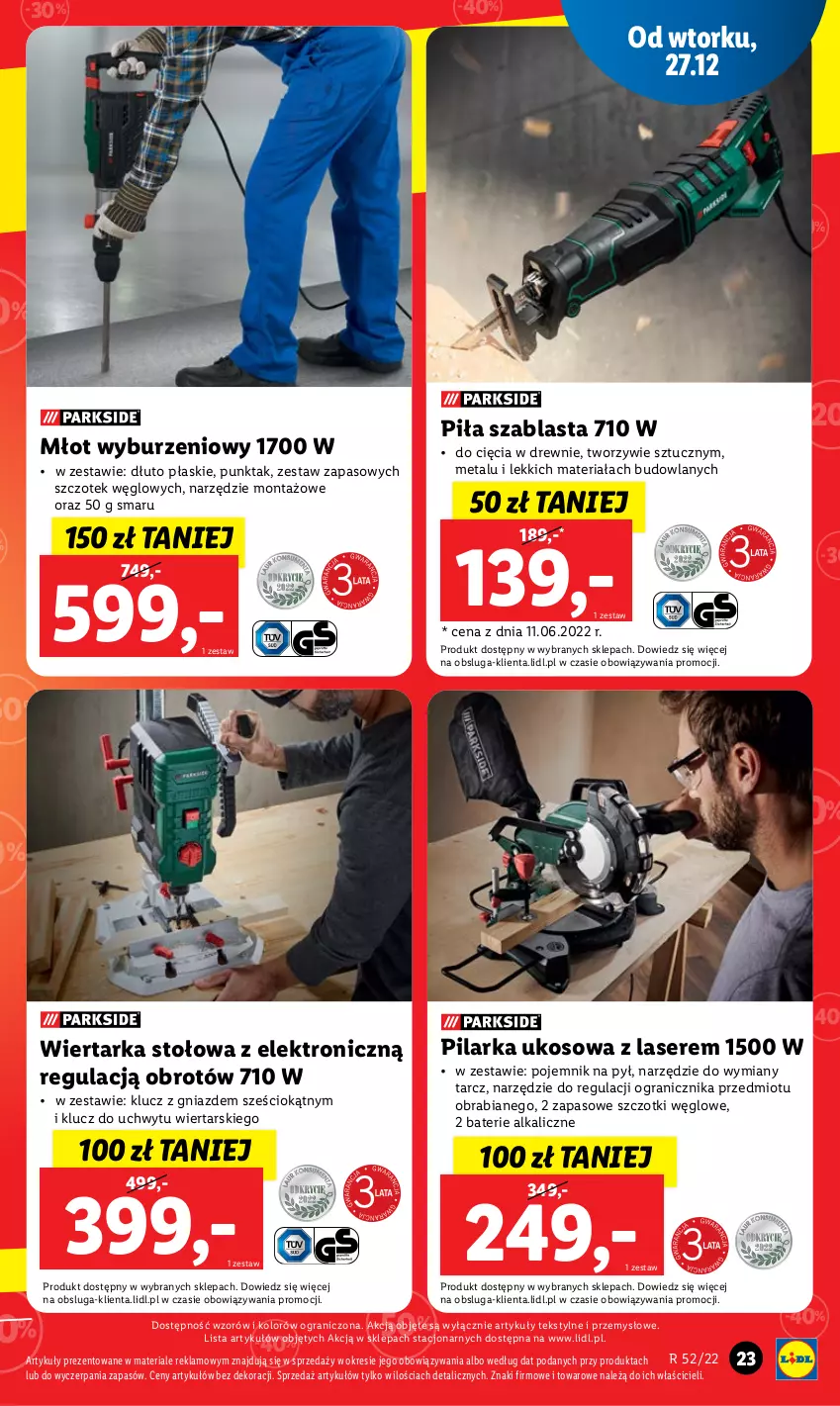 Gazetka promocyjna Lidl - GAZETKA - ważna 27.12 do 31.12.2022 - strona 37 - produkty: Baterie alkaliczne, Gra, Młot, Pilarka ukosowa, Pojemnik, Ser, Tarka, Wiertarka