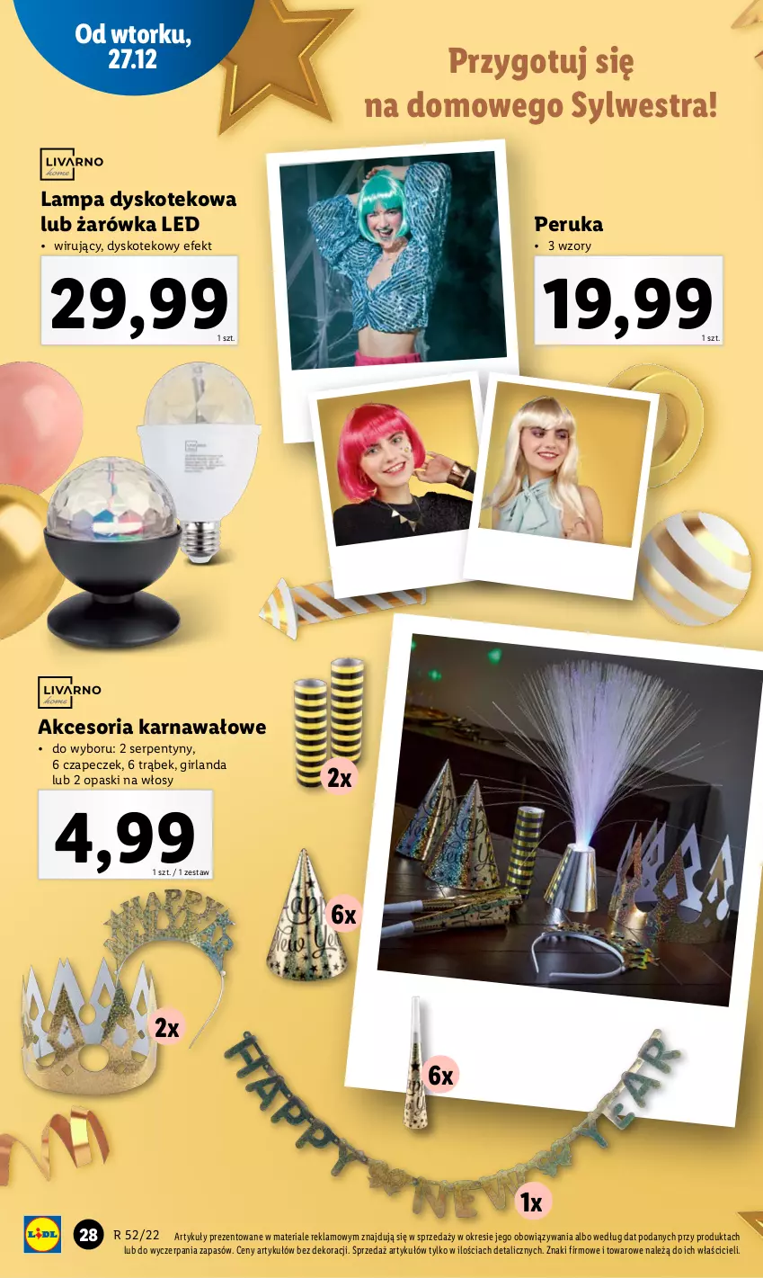 Gazetka promocyjna Lidl - GAZETKA - ważna 27.12 do 31.12.2022 - strona 42 - produkty: Akcesoria karnawałowe, Girlanda, Kotek, Lampa, Ser