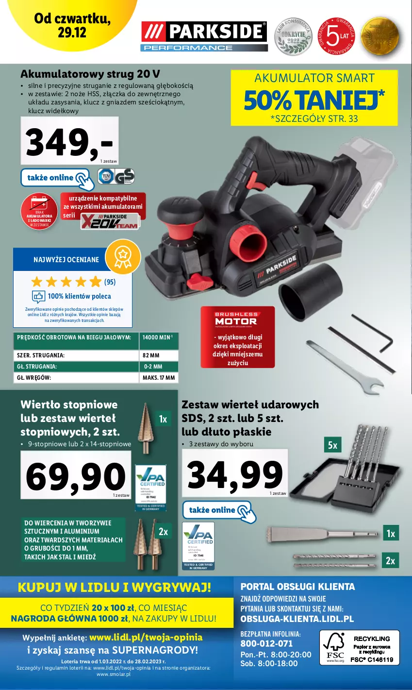 Gazetka promocyjna Lidl - GAZETKA - ważna 27.12 do 31.12.2022 - strona 54 - produkty: Akumulator, Control, Gry, Mola, Noż, Ser, Top, Tran, Zestaw wierteł