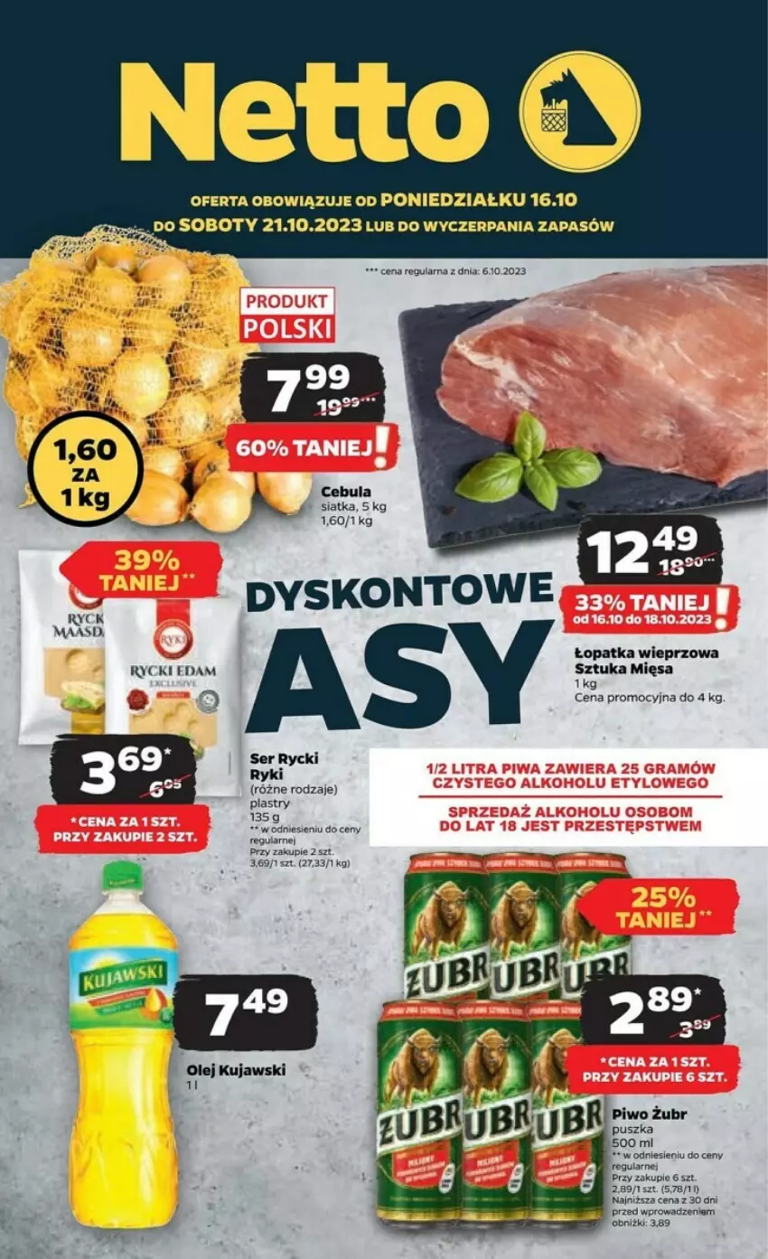 Gazetka promocyjna Netto - ważna 16.10 do 21.10.2023 - strona 1 - produkty: Cebula, Ser, Siatka