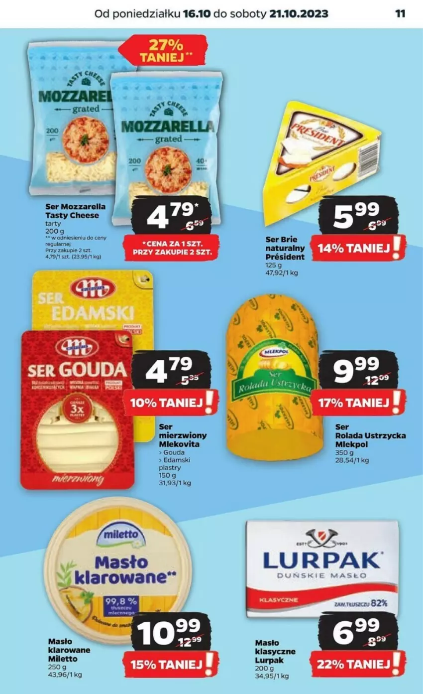 Gazetka promocyjna Netto - ważna 16.10 do 21.10.2023 - strona 3 - produkty: Brie, Edam, Gouda, Lurpak, Masło, Masło klarowane, Mozzarella, Rolada, Rolada Ustrzycka, Ser