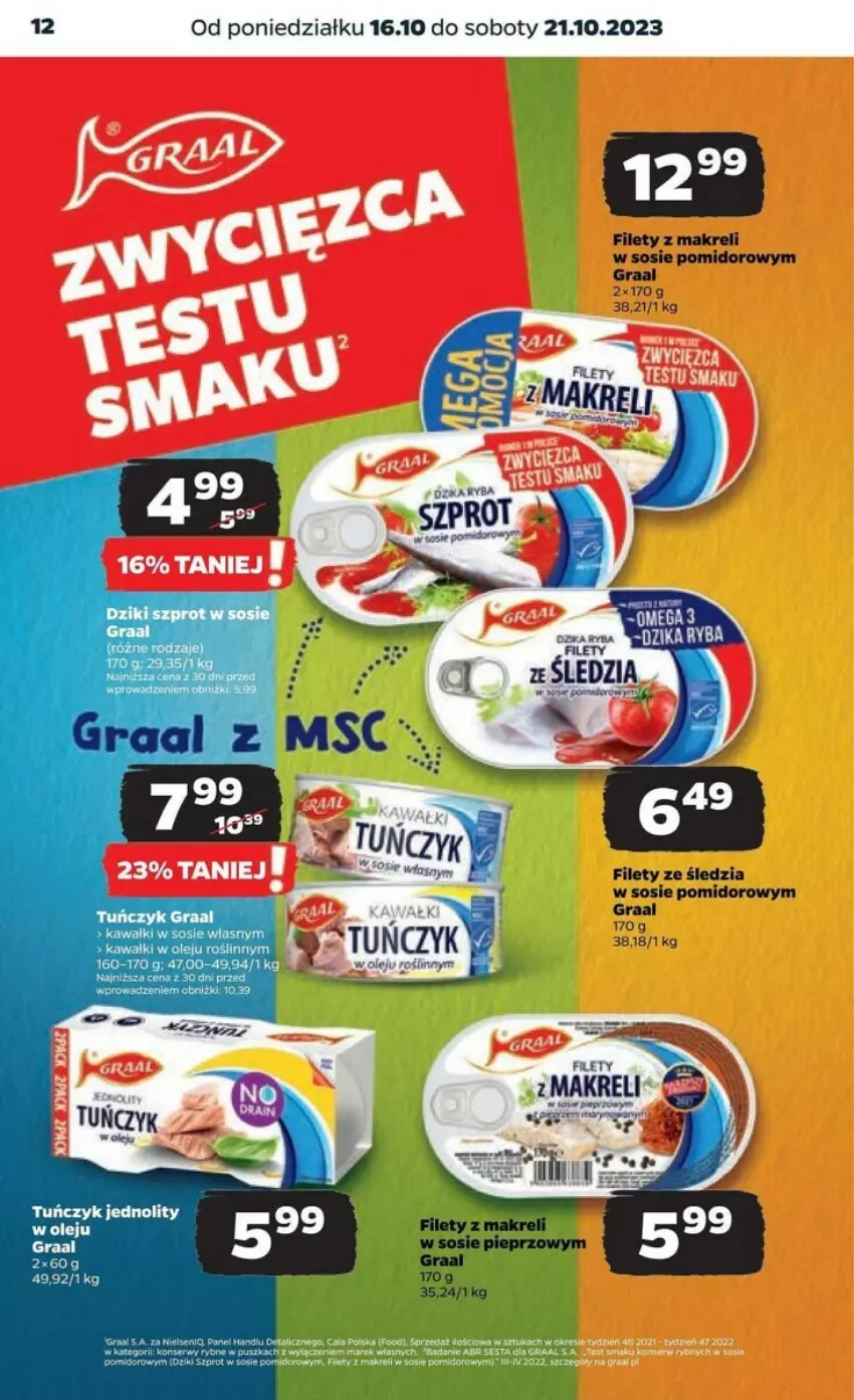 Gazetka promocyjna Netto - ważna 16.10 do 21.10.2023 - strona 4 - produkty: Gra, Graal, Isla, Kawa, Olej, Sos, Szprot, Szprot w sosie, Tuńczyk