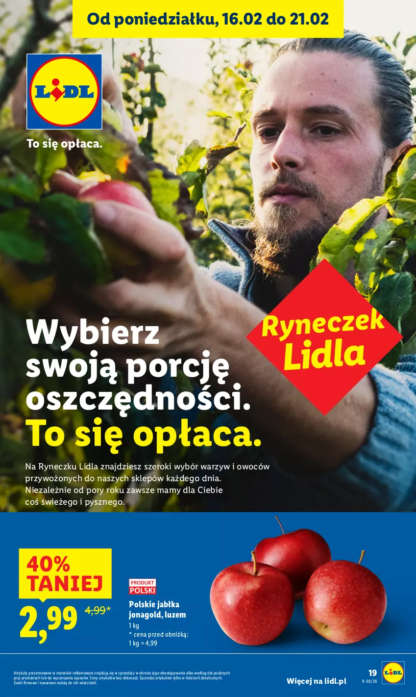 Gazetka promocyjna Lidl - GAZETKA - ważna 19.02 do 21.02.2026 - strona 19 - produkty: Jabłka, Jonagold, O nas, Por