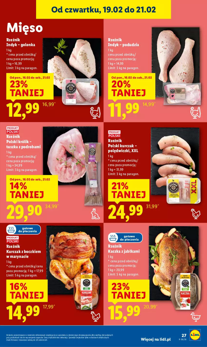 Gazetka promocyjna Lidl - GAZETKA - ważna 19.02 do 21.02.2026 - strona 27 - produkty: Jabłka, Kaczka, Królik, Kurczak, Mięso, Piec, Tusz