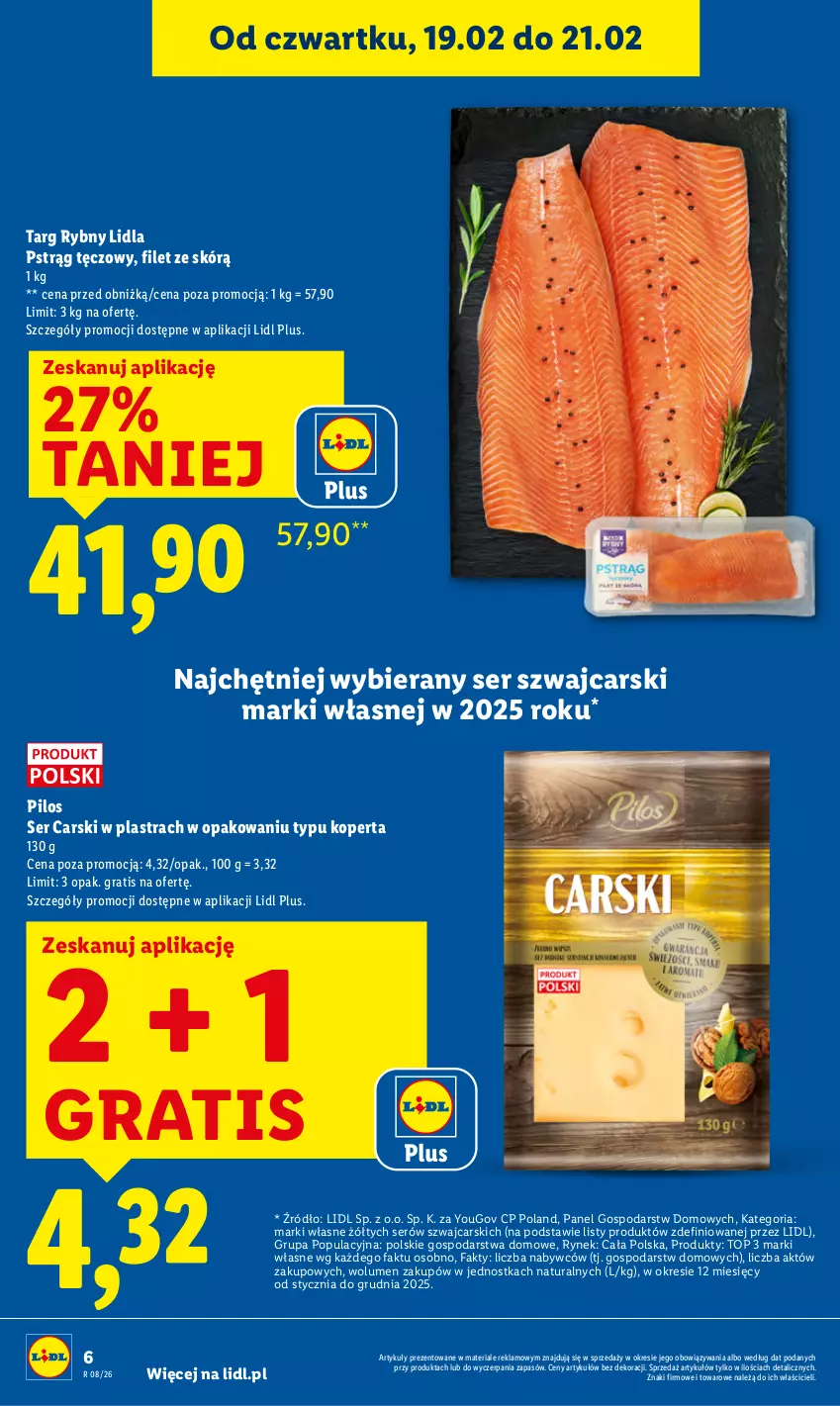 Gazetka promocyjna Lidl - GAZETKA - ważna 19.02 do 21.02.2026 - strona 6 - produkty: Cars, Fa, Gra, Pilos, Pstrąg, Pstrąg tęczowy, Ser, Top