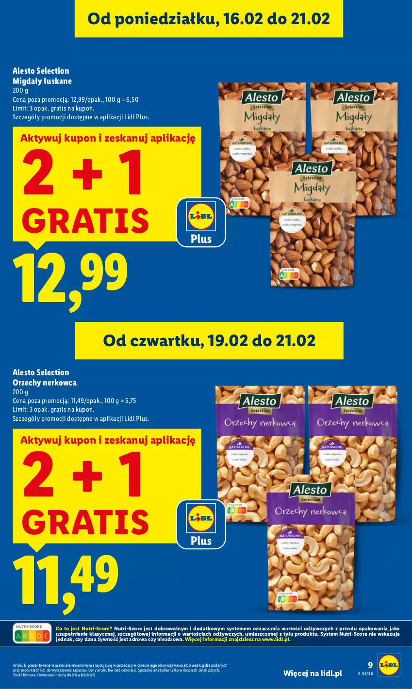 Gazetka promocyjna Lidl - GAZETKA - ważna 19.02 do 21.02.2026 - strona 9 - produkty: Gra, Migdały, Migdały łuskane