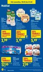 Gazetka promocyjna Lidl - GAZETKA - Gazetka - ważna od 21.02 do 21.02.2026 - strona 28 - produkty: Serek puszysty, Ser, Danone, Jogurt, Rolmlecz, Actimel, Activia, Serek homogenizowany, Serek, Pilos, Camembert, Jogurt pitny, Almette