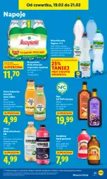 Gazetka promocyjna Lidl - GAZETKA - Gazetka - ważna od 21.02 do 21.02.2026 - strona 43 - produkty: Kurkuma, Sok, Mus, Gin, Ananas, Kiwi, Napoje, Muszynianka, Napój gazowany, Smoothie, Oshee, Woda mineralna, Owoce, Woda, Mango, Napój, Magnez, Imbir