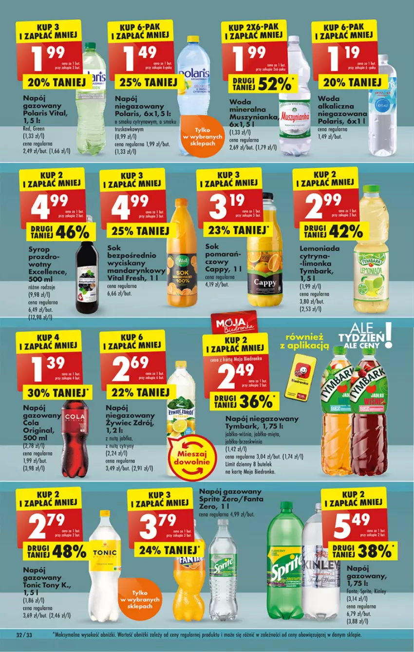 Gazetka promocyjna Biedronka - ważna 04.07 do 09.07.2022 - strona 32 - produkty: AEG, Cappy, Cytryny, Dron, Fa, Fanta, Gin, Jabłka, Lemoniada, Mus, Muszynianka, Napój, Napój niegazowany, Sok, Syrop, Tymbark, Woda