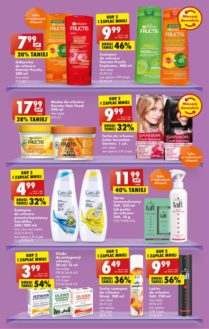 Gazetka promocyjna Biedronka - ważna 04.07 do 09.07.2022 - strona 43 - produkty: Fa, Farba do włosów, Fructis, Garnier, Niuqi, Odżywka, Sati, Suchy szampon, Szampon, Taft