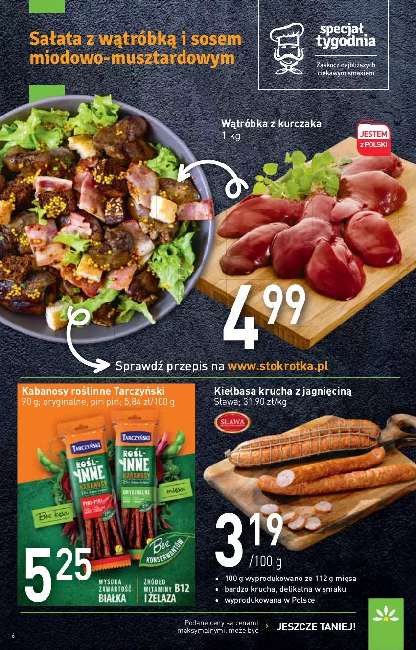 Gazetka promocyjna Stokrotka - Supermarket - ważna 22.04 do 29.04.2021 - strona 6 - produkty: Gin, Kabanos, Kiełbasa, Kiełbasa krucha, Kurczak, Tarczyński