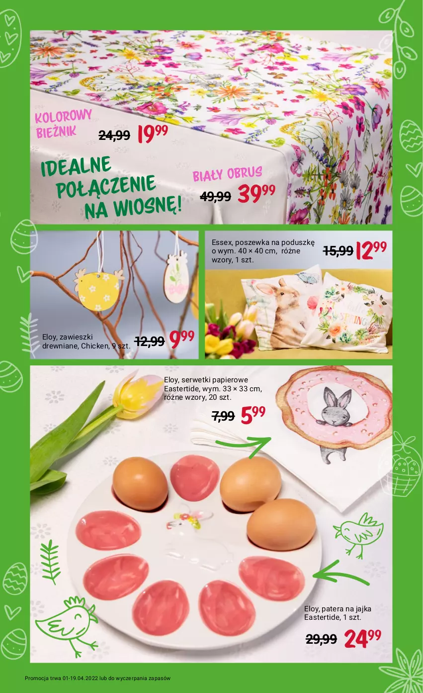 Gazetka promocyjna Rossmann - ważna 01.04 do 19.04.2022 - strona 16 - produkty: Bieżnik, Obrus, Papier, Poszewka, Ser, Serwetki, Serwetki papierowe, Tera, Zawieszki, Zawieszki drewniane