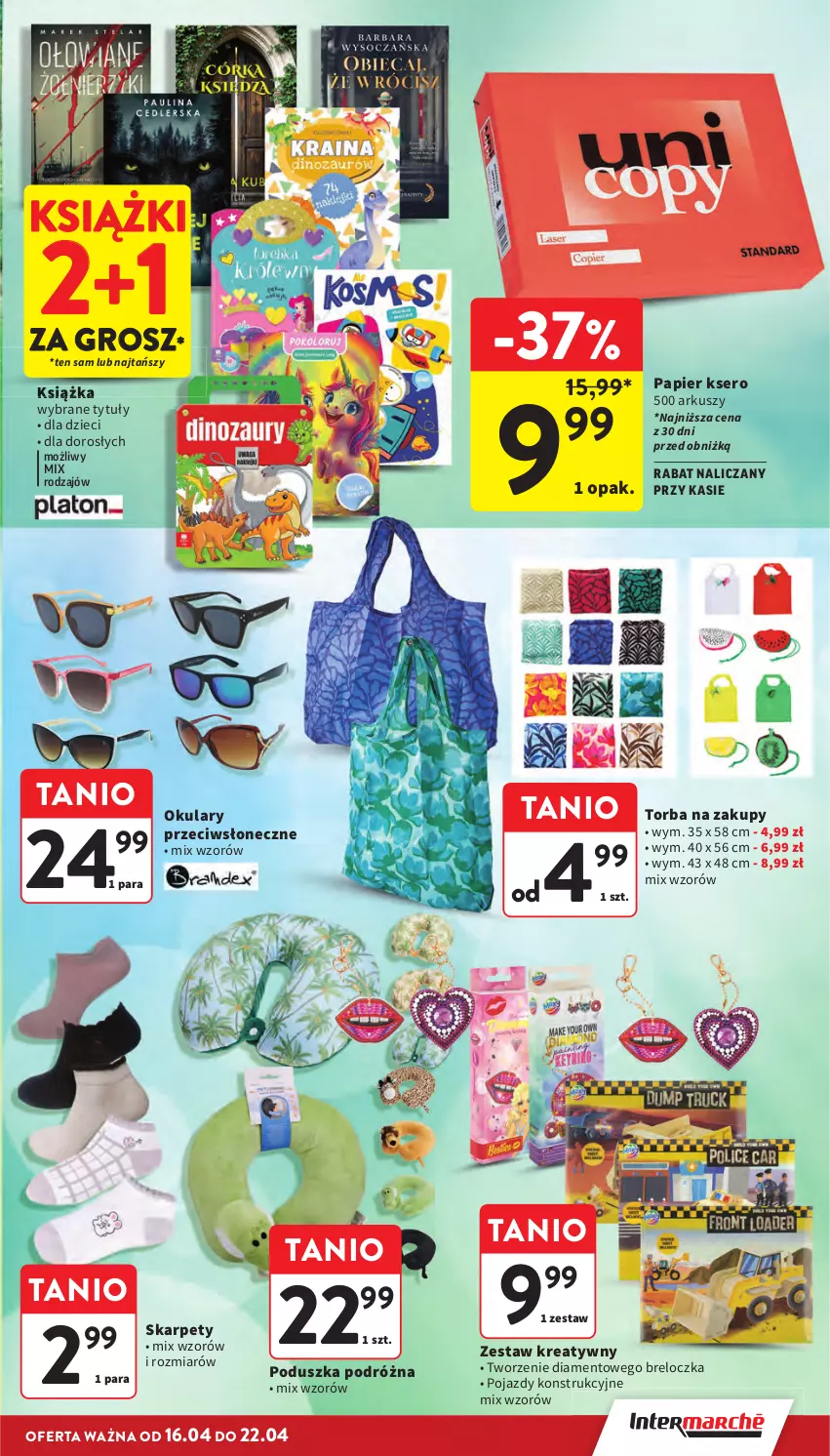 Gazetka promocyjna Intermarche - Gazetka Intermarche - ważna 16.04 do 22.04.2026 - strona 41 - produkty: Dzieci, Karp, Książka, Papier, Poduszka, Pojazd, Ser, Torba, Torba na zakupy