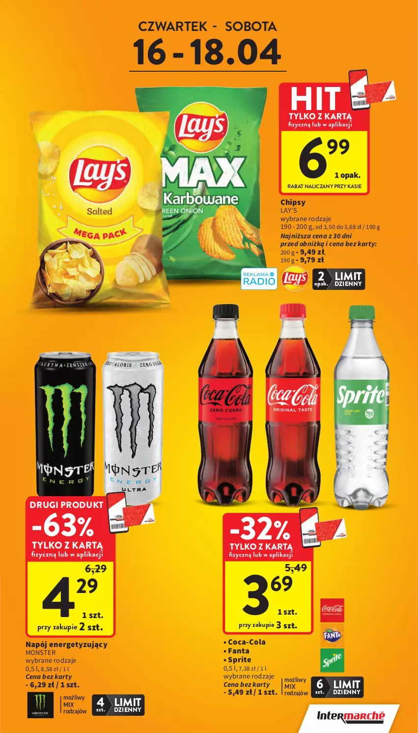 Gazetka promocyjna Intermarche - Gazetka Intermarche - ważna 16.04 do 22.04.2026 - strona 5 - produkty: Chipsy, Coca-Cola, Fa, Fanta, Napój, Sprite