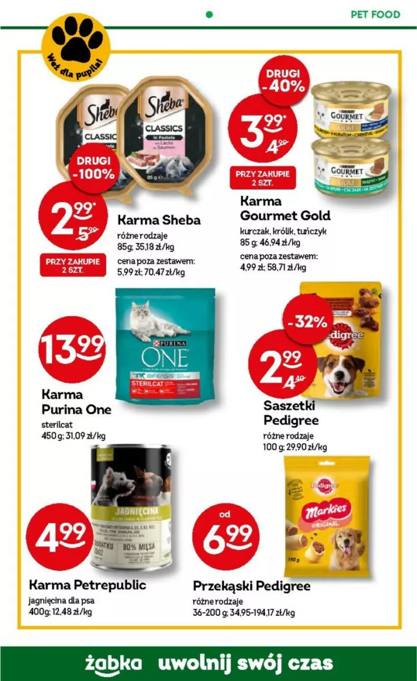 Gazetka promocyjna Żabka - ważna 13.09 do 19.09.2023 - strona 49 - produkty: Gourmet Gold, Królik, Kurczak, Pedigree, Pur, Purina, Sheba, Tuńczyk