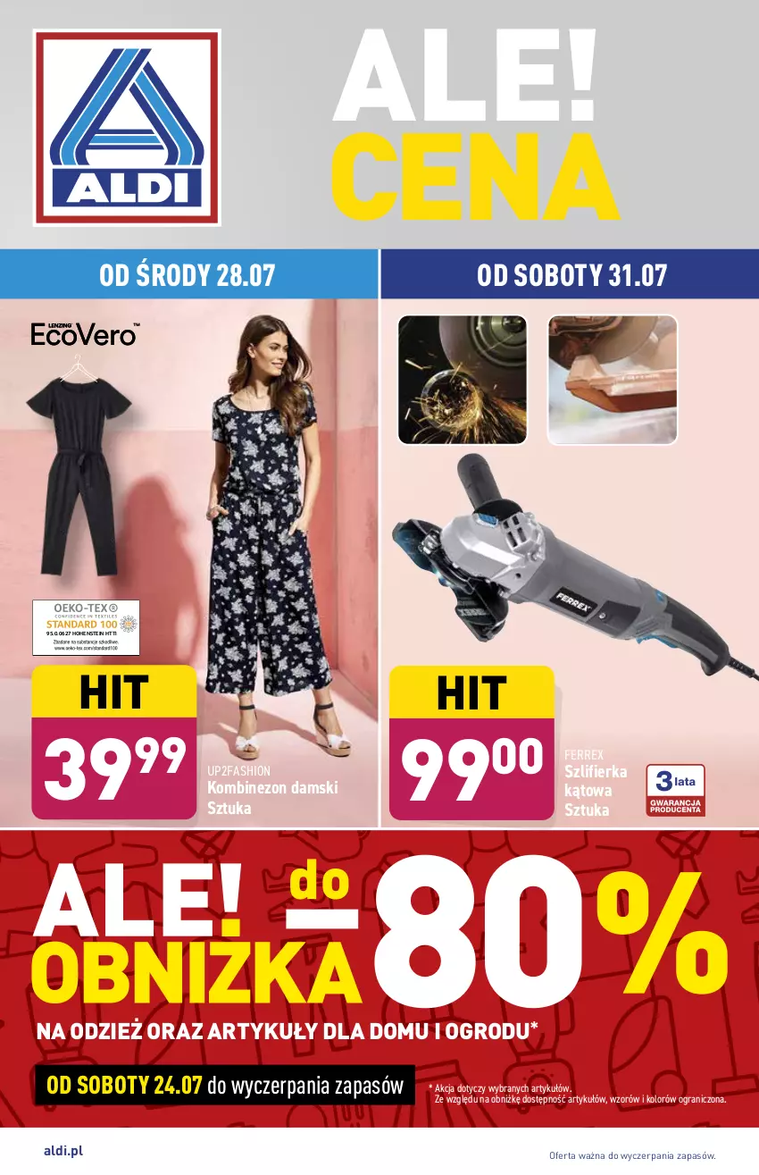 Gazetka promocyjna Aldi - ważna 28.07 do 31.07.2021 - strona 1 - produkty: Fa, Gra, Kombinezon, Szlifierka, Szlifierka kątowa